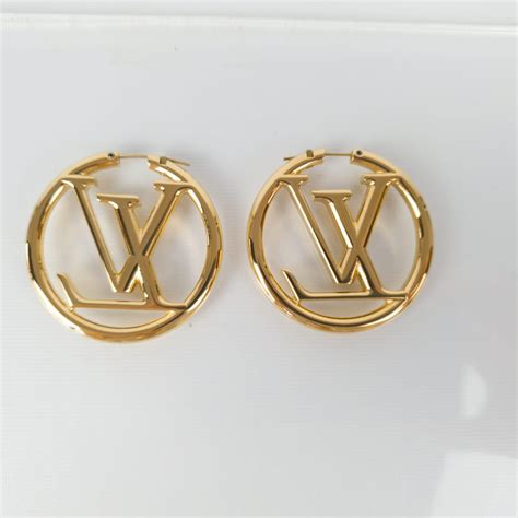 louis vuitton lv stud earrings|louis vuitton hoop earrings poshmark.